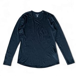 Segments Merino Wool Base Layer Top Shirt Womens Size Large Black Hiking Thermal